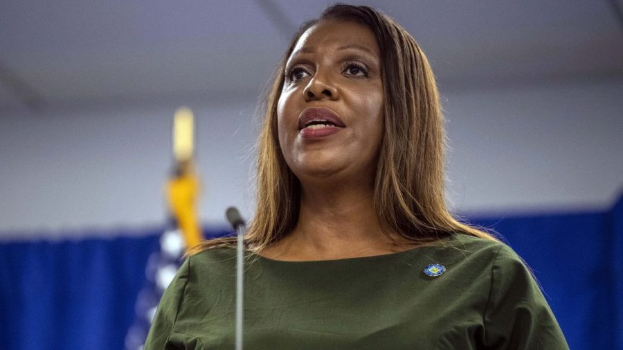 FILE — New York Attorney General Letitia James speaks during a press conference, Sept. 21, 2022, in New York. Embattled electronic cigarette-maker Juul Labs Inc. will pay $462-million to six states and the District of Columbia, marking the largest settlement the company has reached so far for its role in the youth vaping surge, James said Wednesday, April 12, 2023. (AP Photo/Brittainy Newman, File)