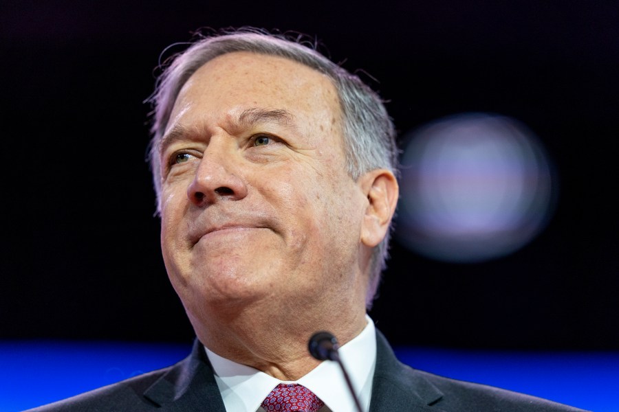 FILE - Former Secretary of State Mike Pompeo speaks at the Conservative Political Action Conference, CPAC 2023, Friday, March 3, 2023, at National Harbor in Oxon Hill, Md. Pompeo said Friday, April 14, that he is not entering the race for the 2024 Republican presidential nomination. (AP Photo/Alex Brandon, File)