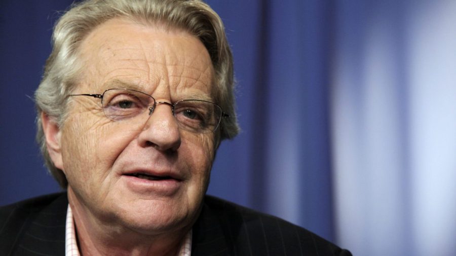 FILE - Talk show host Jerry Springer speaks in New York on April 15, 2010. Springer, the former Cincinnati mayor and news anchor whose namesake TV show unleashed strippers, homewreckers and skinheads to brawl and spew obscenities on weekday afternoons, has died. He was 79. A family spokesperson died Thursday at home in suburban Chicago. (AP Photo/Richard Drew, File)