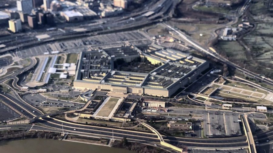 FILE - The Pentagon is seen in this aerial view made through an airplane window in Washington, Jan. 26, 2020. U.S. officials tell The Associated Press the number of reported sexual assaults across the military inched up by about 1% last year, as a sharp decline in Army numbers offset large increases in the other three services. (AP Photo/Pablo Martinez Monsivais, File)