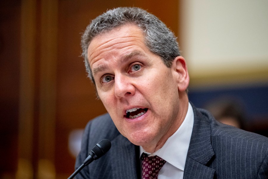 Federal Reserve Board of Governors Vice Chair for Supervision Michael Barr testifies at a House Financial Services Committee hearing on Capitol Hill, Wednesday, March 29, 2023, in Washington. Barr was selected by Fed Chair Jerome Powell to lead the central bank's review of its supervision of Silicon Valley Bank, which failed in March. (AP Photo/Andrew Harnik, File)