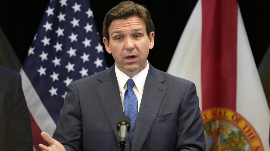 Florida Gov. Ron DeSantis (R) speaks at a news conference