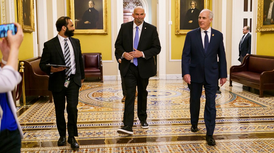 Sens. John Fetterman (D-Pa.) and Robert Casey (D-Pa.)