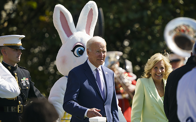 President Biden and first lady Jill Biden are seen during the annual White House Easter Egg Roll