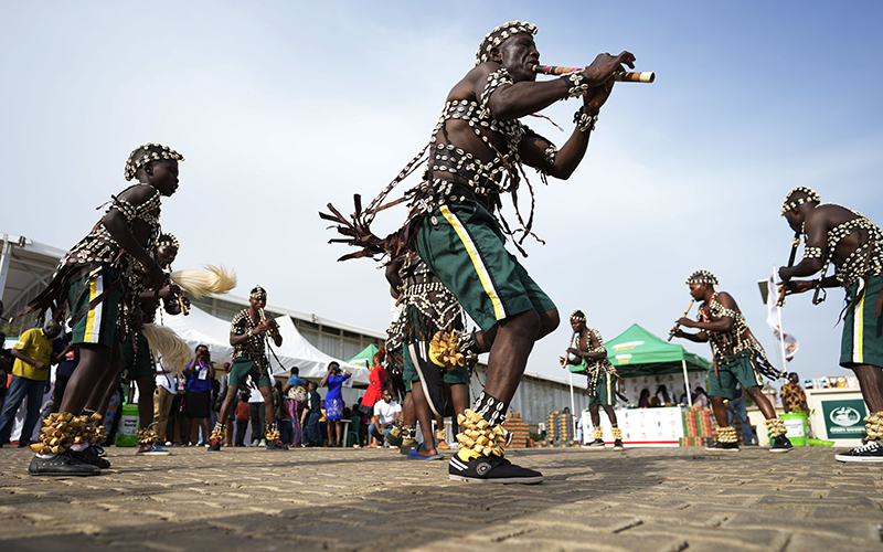 Asharuwa dancers perform during the Jos Food Festival in Jos, Nigeria