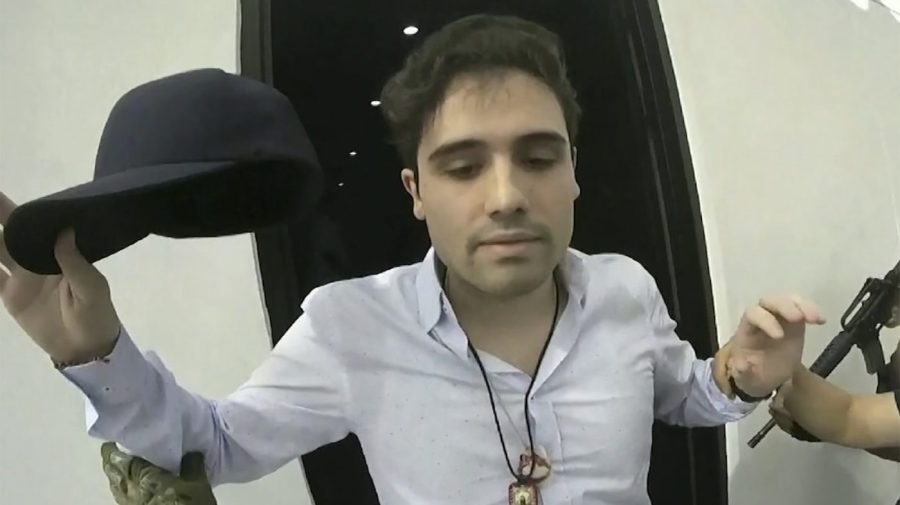 FILE - This frame grab from video, provided by the Mexican government, shows Ovidio Guzman Lopez being detained in Culiacan, Mexico, Oct. 17, 2019. Ovidio's brothers, Archivaldo Guzmán Salazar and Jesus Alfredo Guzmán Salazar, are the lead defendants among 23 associates charged with running a criminal enterprise, fentanyl trafficking, among other things, in a New York indictment unsealed April 14, 2023 in Manhattan, while Ovidio, alias “the Mouse,” is facing similar charges in another indictment in the same district. Another brother, Joaquín Guzmán López, is charged in the Northern District of Illinois. (CEPROPIE via AP File)