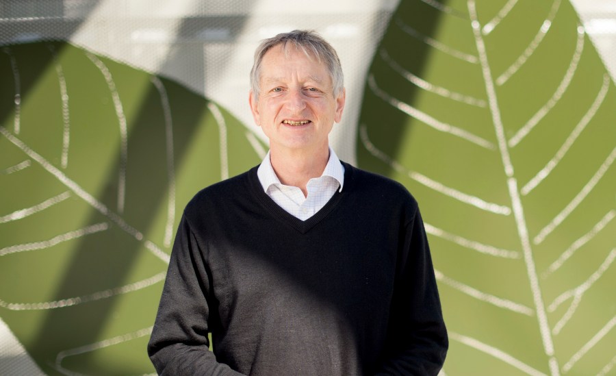 File - Computer scientist Geoffrey Hinton poses at Google's Mountain View, Calif, headquarters on Wednesday, March 25, 2015. Computer scientists who helped build the foundations of today's artificial intelligence technology are warning of its dangers, but that doesn't mean they agree on the risks or how to prevent disastrous outcomes. (AP Photo/Noah Berger, File)