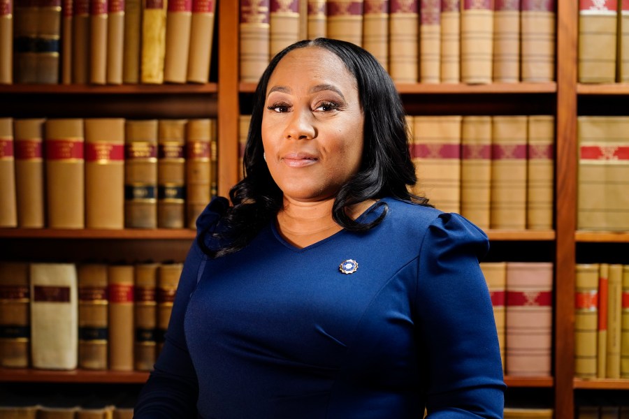 Fulton County District Attorney Fani Willis poses for a portrait, Wednesday, April 19, 2023, in Atlanta. (AP Photo/Brynn Anderson)