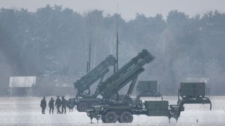 FILE - Patriot missile launchers acquired from the U.S. last year are seen deployed in Warsaw, Poland, on Feb. 6, 2023. Ukraine’s defense minister said Wednesday April 19, 2023 his country has received U.S-made Patriot surface-to-air guided missile systems it has long craved and which Kyiv hopes will help shield it from Russian strikes during the war. (AP Photo/Michal Dyjuk, File)
