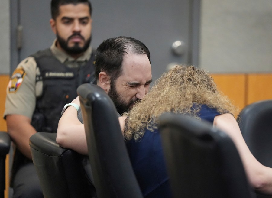 Daniel Perry reacts after being sentenced to 25 years for the murder of Garrett Foster at the Blackwell-Thurman Criminal Justice Center in Austin, Texas, on Wednesday May 10, 2023. Perry was convicted of murder in April for killing Foster during a Black Lives Matter protest in July 2020. (Jay Janner/Austin American-Statesman via AP, Pool)