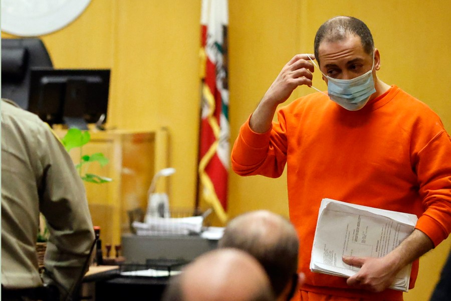 Nima Momeni, charged with murder in the killing of Cash App founder Bob Lee, enters the courtroom at the Hall of Justice on Thursday, May 18, 2023, in San Francisco. (Paul Kuroda/ The Standard via AP, Pool)