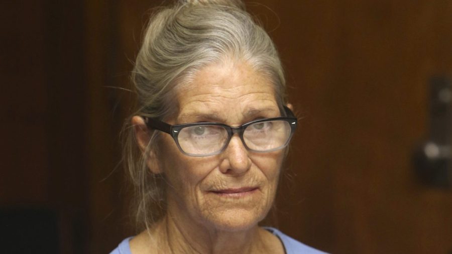 FILE - Leslie Van Houten attends her parole hearing at the California Institution for Women Sept. 6, 2017 in Corona, Calif. A California appeals court says Charles Manson follower Van Houten should be paroled. The appellate court's Tuesday, May 30, 2023, decision reverses an earlier decision by Gov. Gavin Newsom, who rejected her parole in 2020. His administration could appeal. (Stan Lim/Los Angeles Daily News via AP, Pool, File)