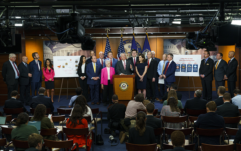 House Committee on Oversight and Reform Chairman James Comer (R-Ky.) addresses reporters