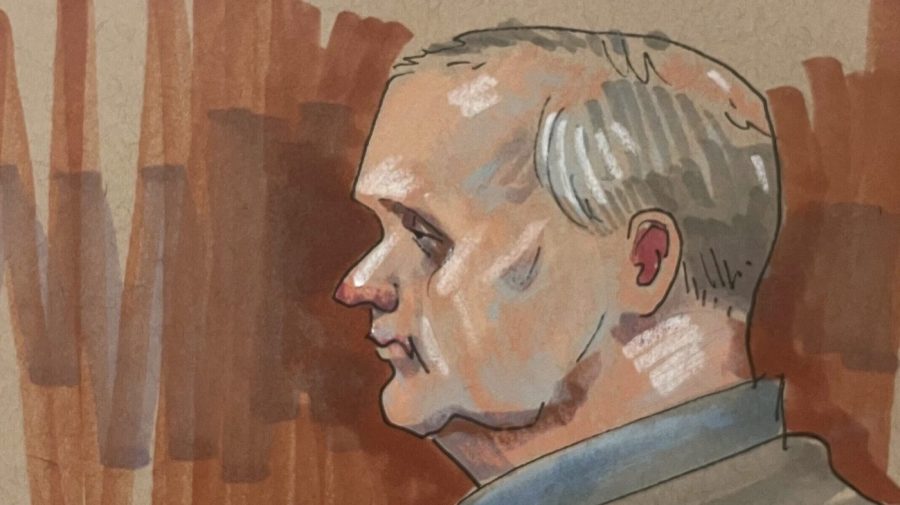 In this courtroom sketch, Robert Bowers, the suspect in the 2018 synagogue massacre, is on trial in federal court on Tuesday, May 30, 2023, in Pittsburgh. Bowers could face the death penalty if convicted of some of the 63 counts he faces in the shootings, which claimed the lives of worshippers from three congregations who were sharing the building, Dor Hadash, New Light and Tree of Life. (David Klug via AP)