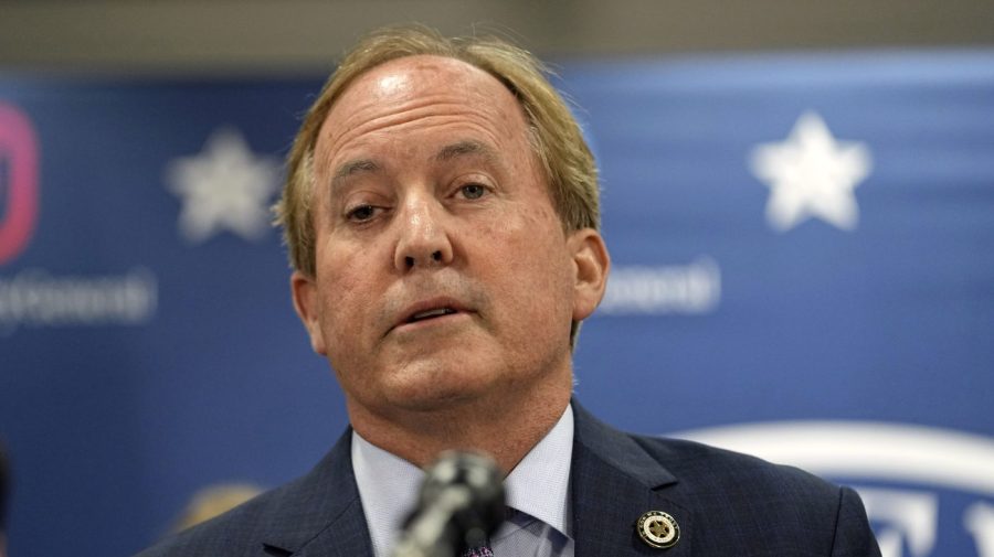 Texas state Attorney General Ken Paxton reads a statement at his office in Austin, Texas, Friday, May 26, 2023. An investigating committee says the Texas House of Representatives will vote Saturday on whether to impeach state Attorney General Ken Paxton. (AP Photo/Eric Gay)