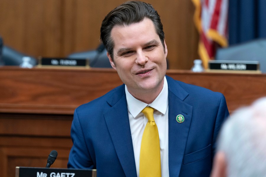 FILE - Rep. Matt Gaetz, R-Fla., speaks during the House Armed Services Committee hearing on the fiscal year 2024 budget request of the Department of Defense, on Capitol Hill in Washington, March 29, 2023. House conservatives staged a mini-revolt Tuesday in retaliation for Speaker Kevin McCarthy's leadership on last week's vote to raise the debt ceiling, the right wing banding together to block progress on a mixture of bills brought to the floor by Republican leadership.(AP Photo/Jose Luis Magana, File)