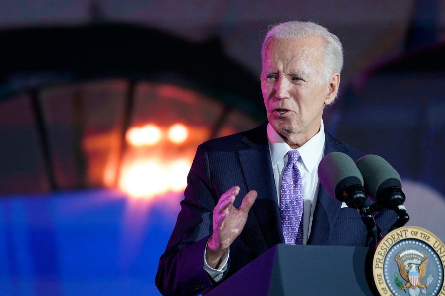 President Biden speaks during a Juneteenth concert on the South Lawn of the White House.