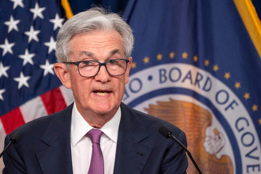 Federal Reserve Chair Jerome Powell speaks during a news conference following a Federal Open Market Committee meeting, Wednesday, June 14, 2023, at the Federal Reserve Board Building in Washington. (AP Photo/Jacquelyn Martin)