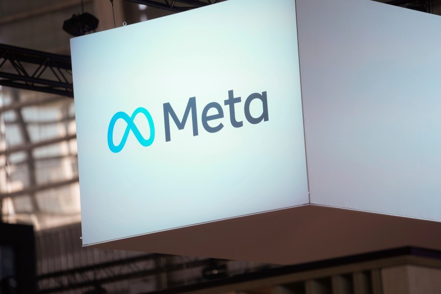 FILE - The Meta logo is seen at the Vivatech show in Paris, France, Wednesday, June 14, 2023. Canada's Senate on Thursday, June 22, passed a bill that will require Google and Meta to pay media outlets for news content that they share or otherwise repurpose on their platforms. (AP Photo/Thibault Camus, File)