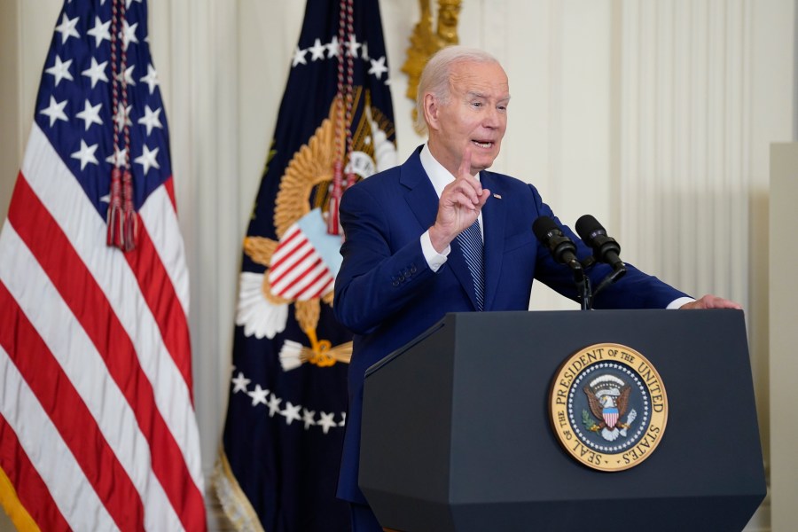 President Joe Biden speaks during an event about high speed internet infrastructure, in the East Room of the White House, Monday, June 26, 2023, in Washington. (AP Photo/Evan Vucci)