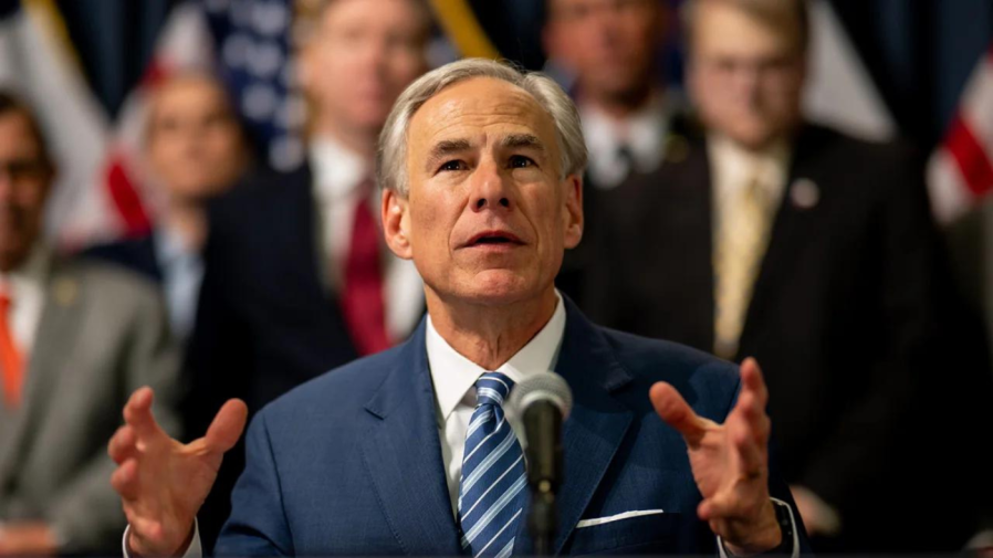 Texas Governor Greg Abbott speaks during a news conference at the Texas State Capitol.