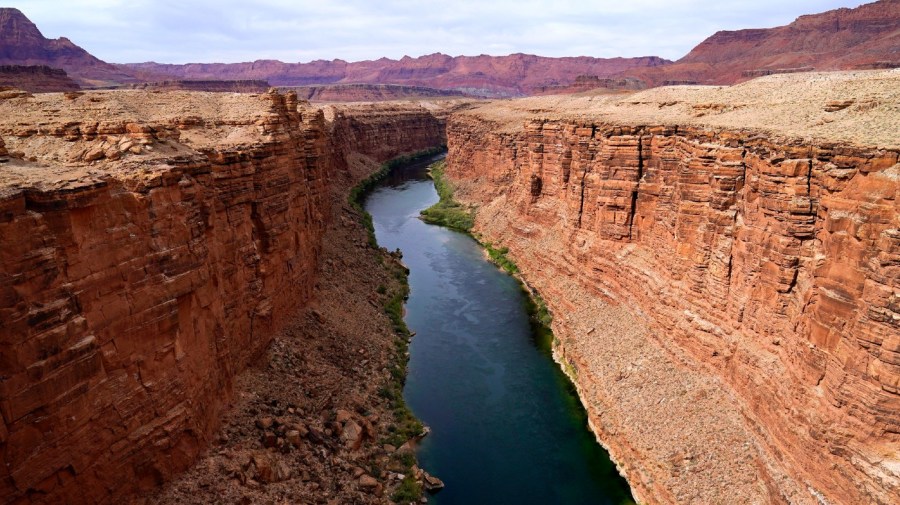 FILE - The Colorado River in the upper River Basin is pictured in Lees Ferry, Ariz., on May 29, 2021.