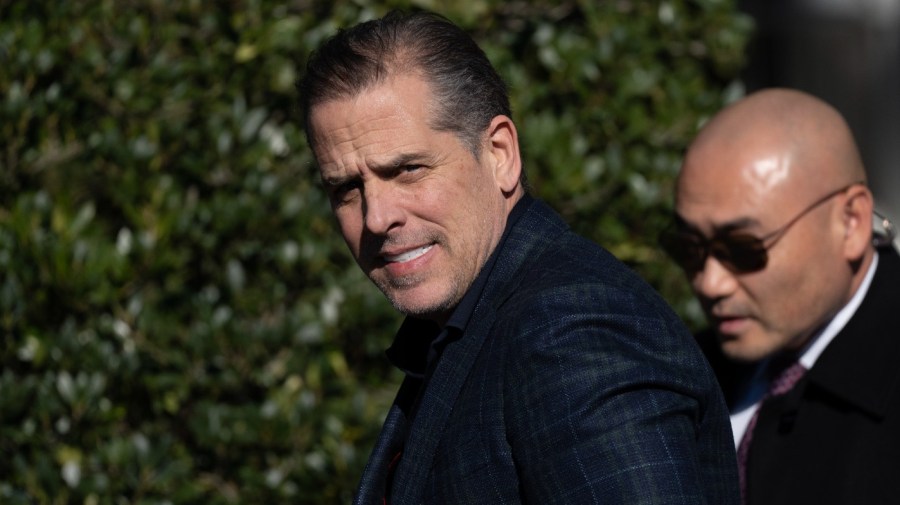 Hunter Biden walks along the South Lawn before the pardoning ceremony for the national Thanksgiving turkeys at the White House in Washington, Monday, Nov. 21, 2022.