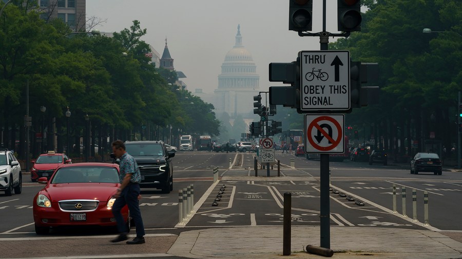 The U.S. Capitol in Washington, D.C., is seen from Pennsylvania Ave.