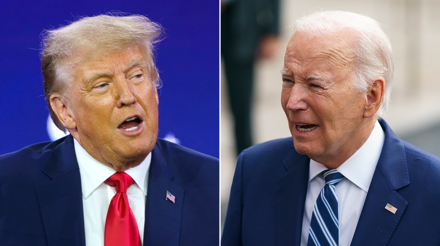 Former President Donald Trump and President Biden