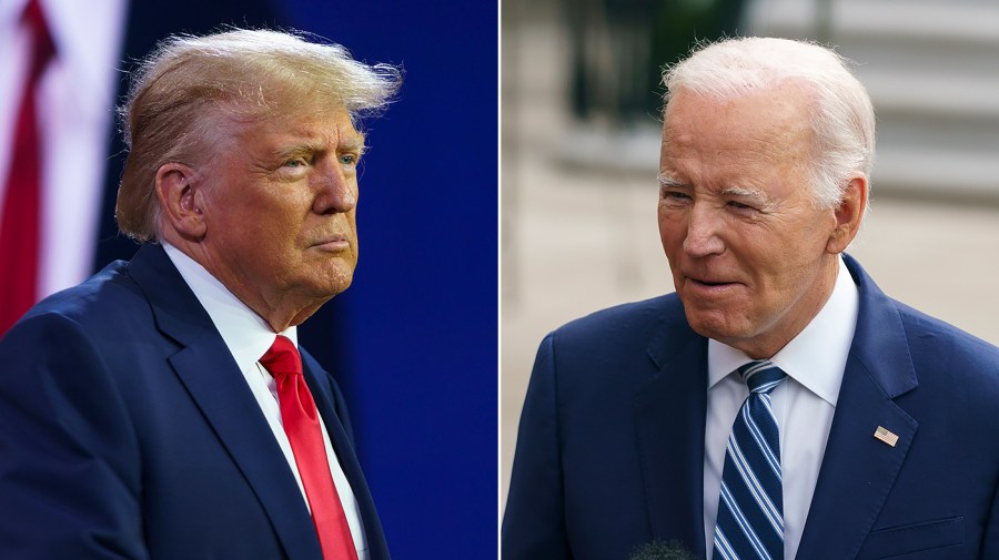 Former President Donald Trump and President Biden