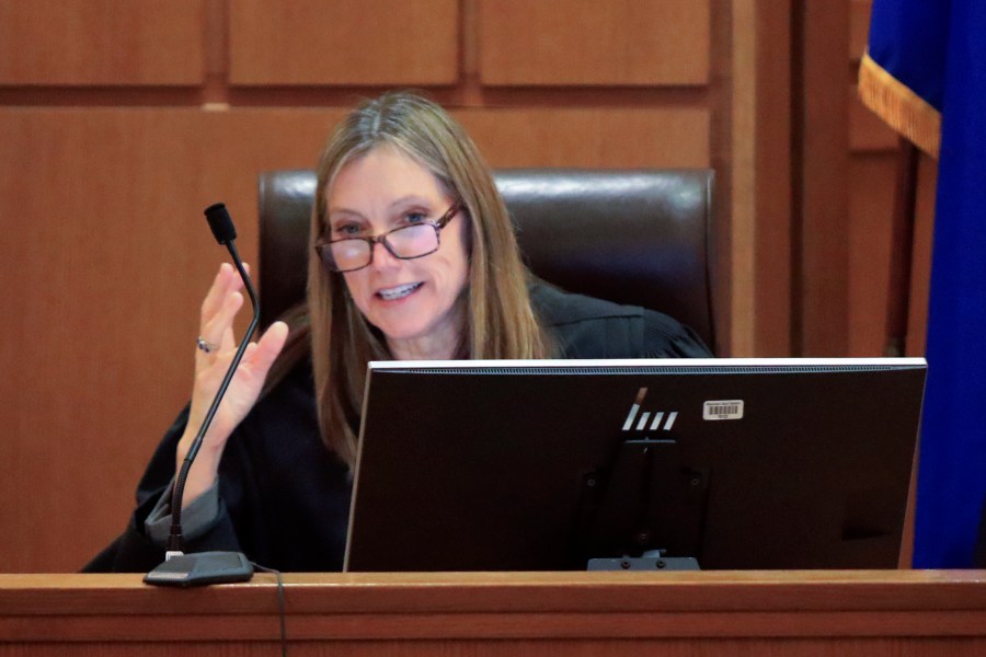 FILE - Dane County Wis. Judge Diane Schlipper makes remarks during a case being argued by the State of Wisconsin which challenges a 174-year-old feticide law at the Dane County Courthouse in Madison, Wis. Thursday, May 4, 2023. Schlipper refused Friday, July 7, 2023, to toss out a lawsuit challenging Wisconsin's 174-year-old abortion ban, keeping the case inching toward the state Supreme Court in a state where debate over abortion rights has taken center stage. (John Hart/Wisconsin State Journal via AP, File)