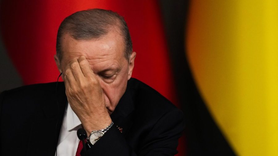 Turkey's President Recep Tayyip Erdogan listens to Ukraine's President Volodymyr Zelenskyy during a joint news conference following their meeting in Istanbul, Turkey, early Saturday, July 8, 2023. Turkish President Recep Tayyip Erdogan's abrupt approval of Sweden's NATO bid came after a year of objections to Stockholm to joining the defense alliance. (AP Photo/Francisco Seco)