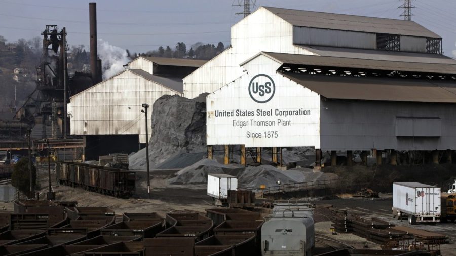 FILE - United States Steel's Edgar Thomson Plant in Braddock, Pa. is shown on Feb. 26, 2019. After receiving two buyout offers in the past month, U.S. Steel on Tuesday, Aug. 29, 2023, said that it is in the process of reviewing multiple offers for the storied company and symbol of American industrialization. (AP Photo/Gene J. Puskar, File)