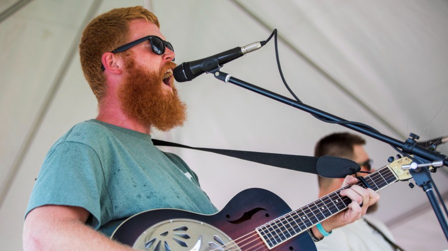 Oliver Anthony performs at Eagle Creek Golf Club and Grill in Moyock, N.C., on Saturday, Aug. 19, 2023.