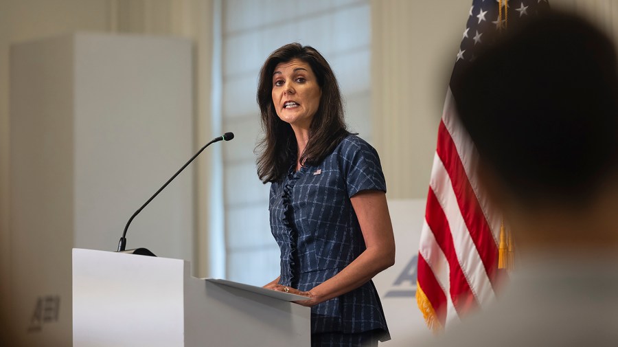 Republican presidential candidate Nikki Haley