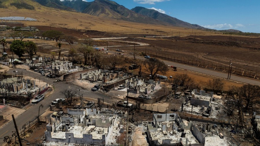 File - A general view shows the aftermath of a devastating wildfire in Lahaina, Hawaii, Tuesday, Aug. 22, 2023.