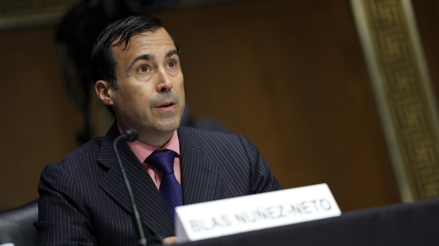 Blas Nuñez-Neto testifies during a Senate Homeland Security and Governmental Affairs Committee hearing at the Dirksen Senate Office Building, on May 05, 2022 in Washington, D.C.