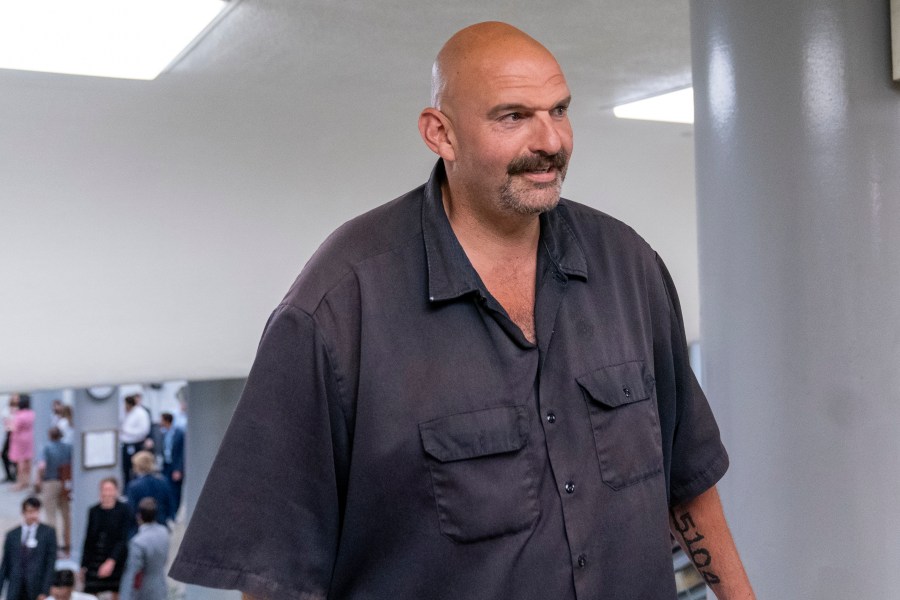 Sen. John Fetterman, D-Pa., walks to a vote on Capitol Hill, Wednesday, Sept. 6, 2023 in Washington. (AP Photo/Alex Brandon)