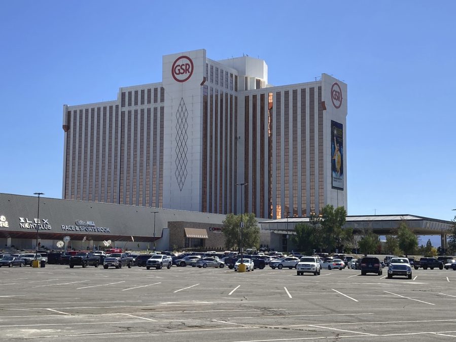 The University of Nevada’s basketball team could have a new home at an off-campus arena by 2026 under an ambitious 10-year expansion plan Reno’s largest hotel-casino has in the works at the Grand Sierra Resort, pictured in this photo taken Wednesday, Sept. 27, 2023 in Reno, Nev. Officials for the Grand Sierra Resort said Wednesday the nearly $1 billion capital investment planned over a decade would be the biggest in Reno history. (AP Photo/Scott Sonner)