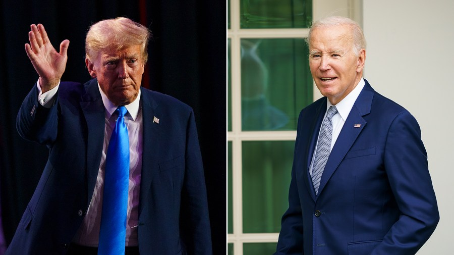 Former President Donald Trump and President Biden