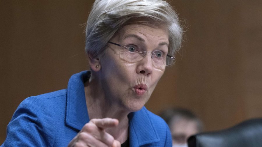 FILE - Sen. Elizabeth Warren, D-Mass., speaks during the Senate Committee on Banking, Housing and Urban Affairs hearing at Capitol Hill in Washington, April 27, 2023. The Supreme Court on Tuesday seemed likely to preserve the work of the Consumer Financial Protection Bureau against a conservative-led challenge. The CFPB case is one of several major challenges to federal regulatory agencies on the docket this term for a court that has for more than a decade been open to limits on their operations. The CFPB, the brainchild of Warren, has long been opposed by Republicans and their financial backers. (AP Photo/Jose Luis Magana, File )