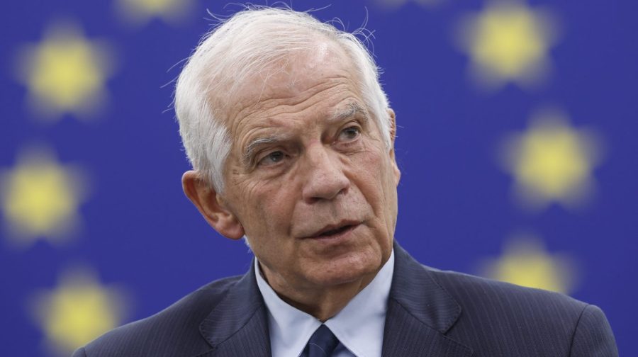 European Union foreign policy chief Josep Borrell speaks at the European Parliament, in Strasbourg, eastern France, during the plenary debate on the attacks by Hamas on Israel, Israel’s right to defend itself in line with humanitarian and international law and the humanitarian situation in Gaza, Wednesday, Oct. 18, 2023. (AP Photo/Jean-Francois Badias)