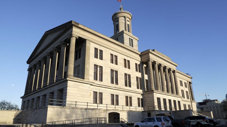 FILE - The Tennessee state Capitol in Nashville, Tenn., is shown on Jan. 8, 2020. Tennessee Republican leaders are escalating their calls to reject millions of federal dollars rather than comply with requirements over LGBTQ+ rights, abortion access and other hot-button issues. (AP Photo/Mark Humphrey, File)