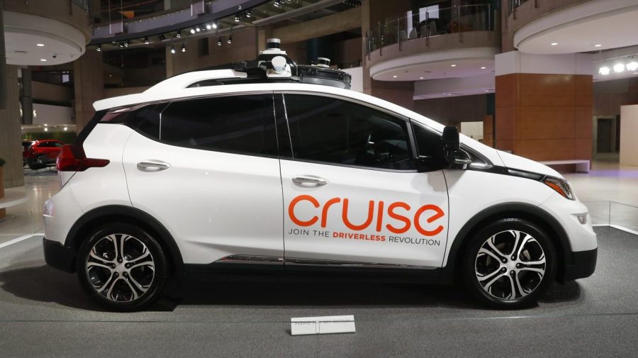 FILE - In this Jan. 16, 2019, file photo, Cruise AV, General Motor's autonomous electric Bolt EV is displayed in Detroit. General Motors’ Cruise says it's suspending its driverless operations nationwide as the robotaxi service works to rebuild public trust. The announcement, Friday, Oct. 27, 2023, arrives just days after California regulators revoked Cruise’s license — after determining that its driverless cars, which recently began transporting passengers throughout San Francisco, posed dangers to public safety. (AP Photo/Paul Sancya, File)