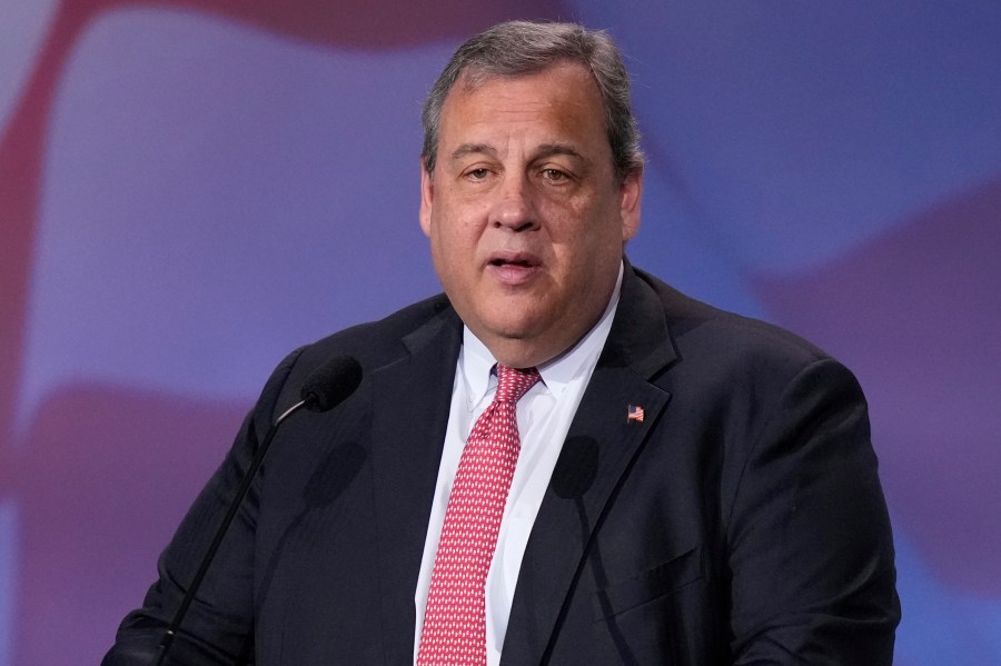 FILE - Former New Jersey Gov. Chris Christie speaks at an annual leadership meeting of the Republican Jewish Coalition Nov. 19, 2022, in Las Vegas. The Republican Jewish Coalition’s annual gathering of donors in Las Vegas that is being held this weekend has for years been a key stop for GOP candidates as they seek not only to court Jewish voters but also to present themselves as stalwart allies of Israel, a key priority for many in the party’s base, particularly evangelicals. (AP Photo/John Locher, File)