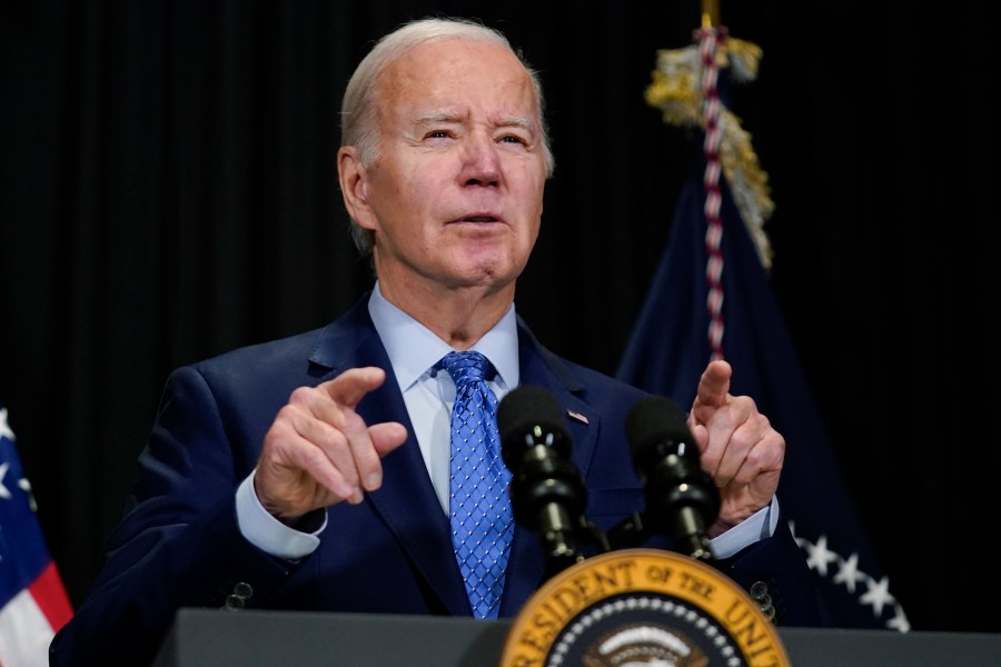 FILE - President Joe Biden speaks to reporters on Nov. 26, 2023, in Nantucket, Mass. The Biden administration has told Israel that it must operate with far greater precision in southern Gaza if it renews a ground campaign aimed at eradicating the Hamas militant group. (AP Photo/Stephanie Scarbrough, File)