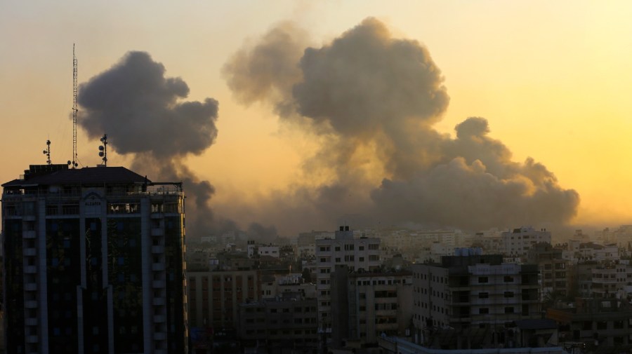 Smoke rises following Israeli airstrikes in Gaza City, Thursday, Nov. 2, 2023.