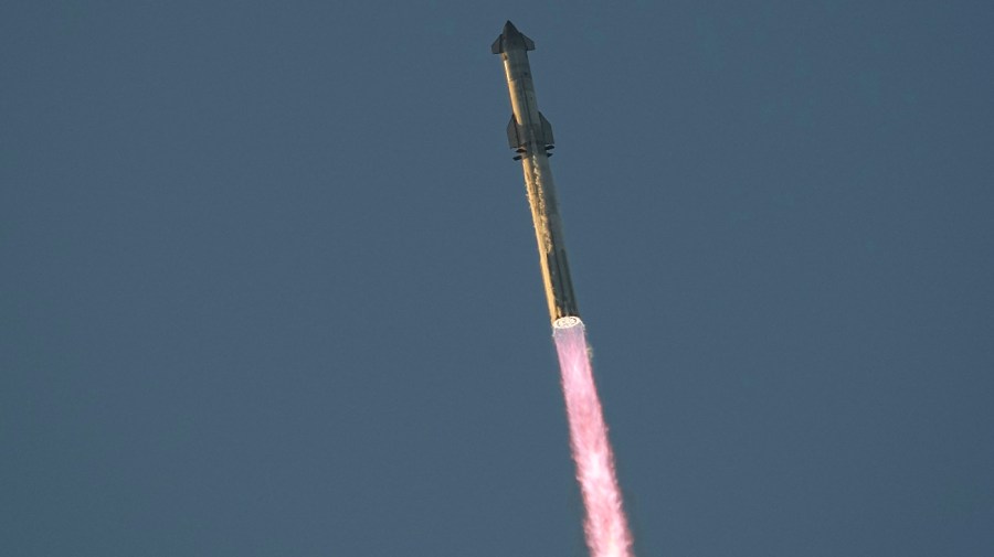 SpaceX's mega rocket Starship launches for a test flight from Starbase in Boca Chica, Texas, Saturday, Nov. 18, 2023.