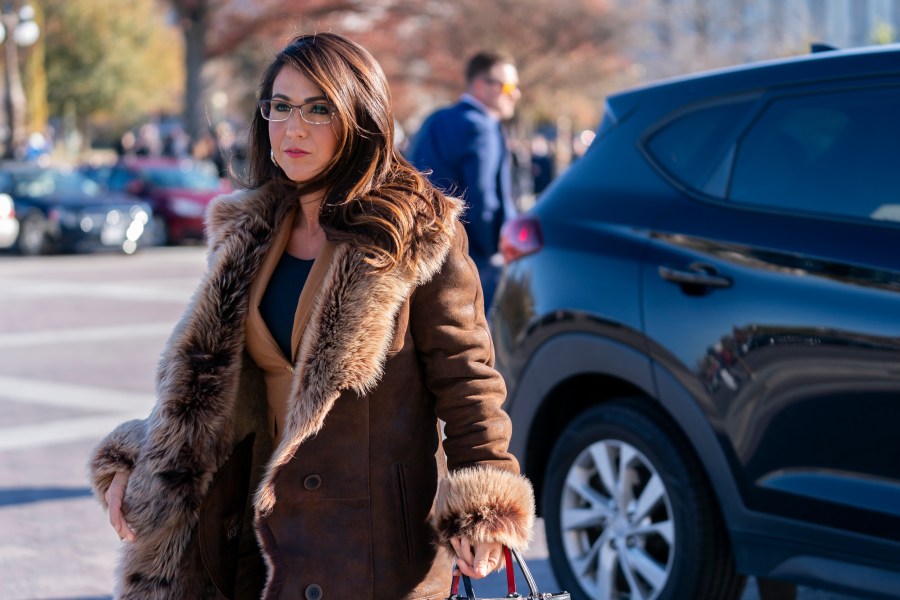 Rep. Lauren Boebert, R-Colo., arrives to the Capitol in Washington, Wednesday, Nov. 29, 2023. (AP Photo/Stephanie Scarbrough)