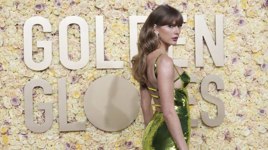 Taylor Swift arrives at the 81st Golden Globe Awards on Sunday, Jan. 7, 2024, at the Beverly Hilton in Beverly Hills, Calif. (Photo by Jordan Strauss/Invision/AP)